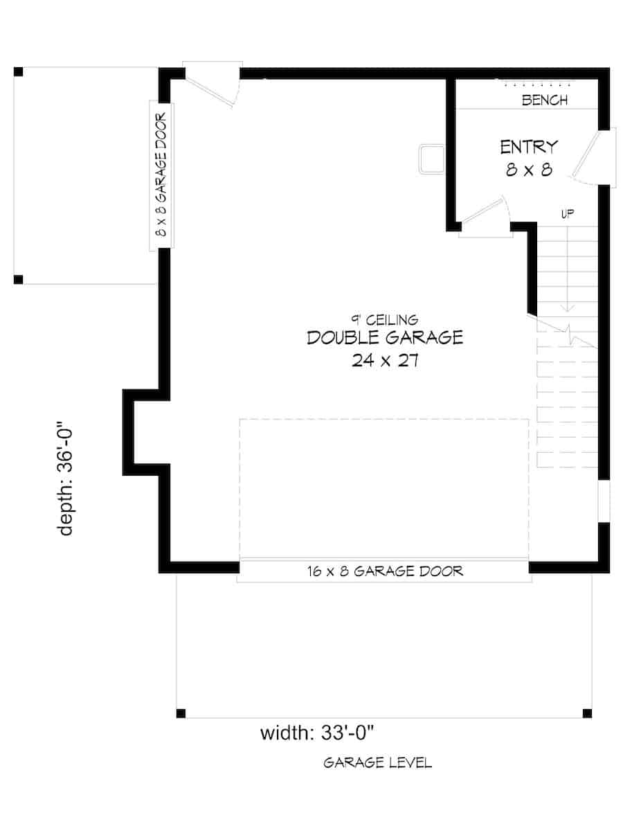 Floor Plan Garage of Modern Plan #196-1188