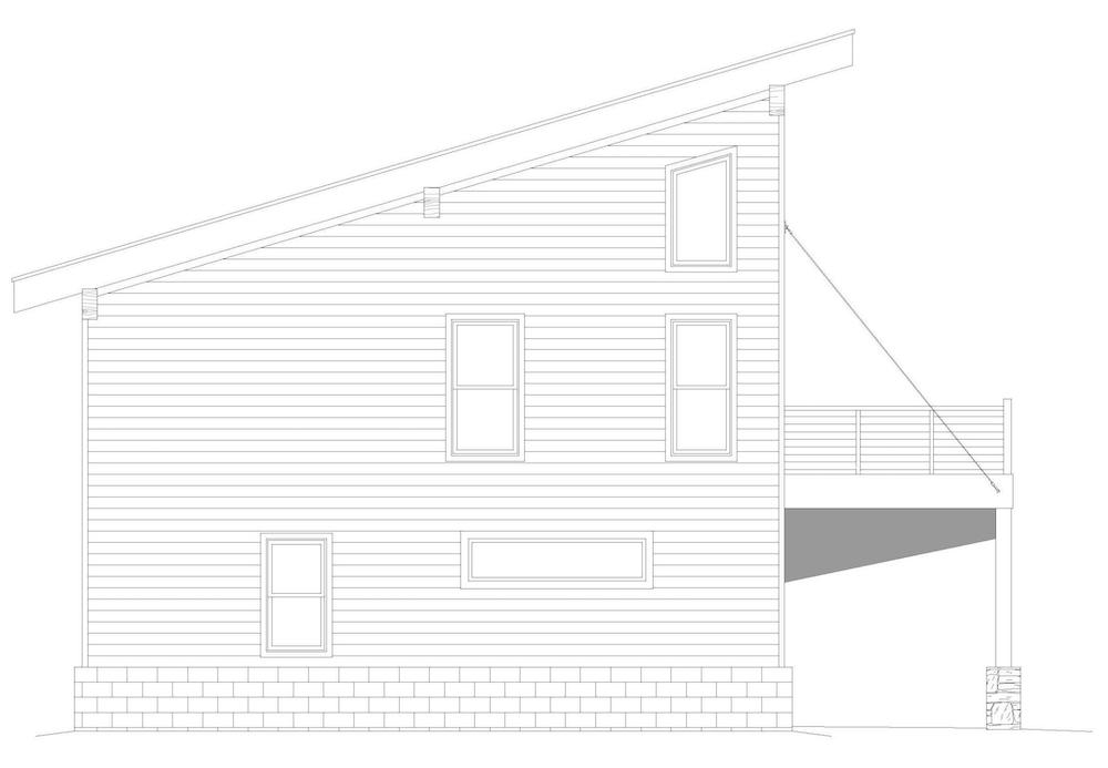 Home Plan Left Elevation of this 2-Bedroom,1359 Sq Ft Plan -196-1190