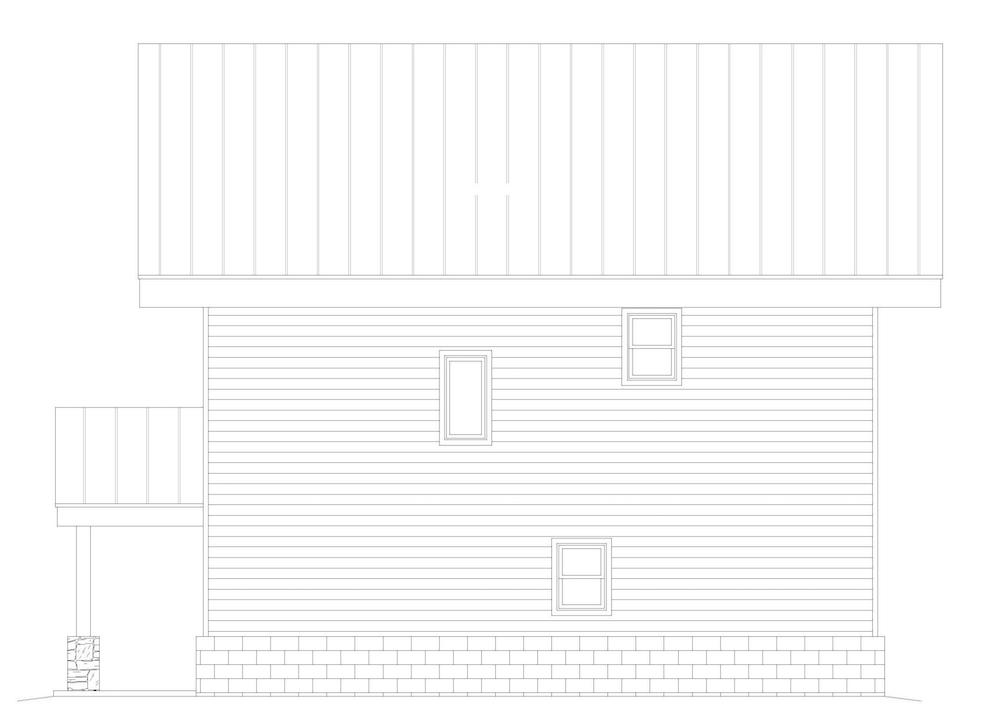 Home Plan Rear Elevation of this 2-Bedroom,1359 Sq Ft Plan -196-1190