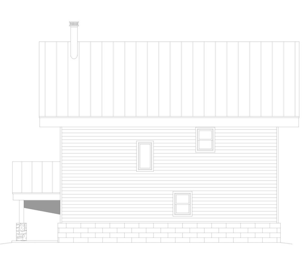 Home Plan Rear Elevation of this 2-Bedroom,1359 Sq Ft Plan -196-1191