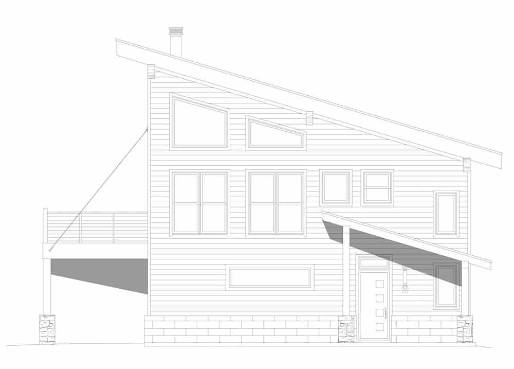 Home Plan Right Elevation of this 2-Bedroom,1359 Sq Ft Plan -196-1191