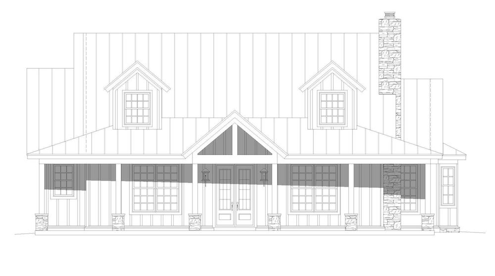 Home Plan Front Elevation of this 3-Bedroom,2250 Sq Ft Plan -196-1194