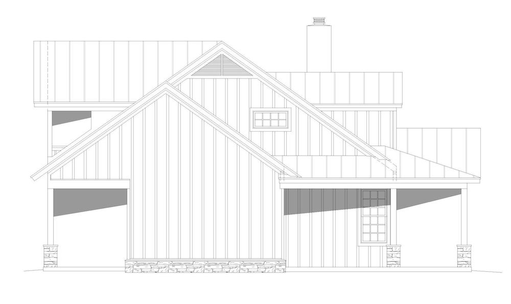 Home Plan Left Elevation of this 3-Bedroom,2250 Sq Ft Plan -196-1194