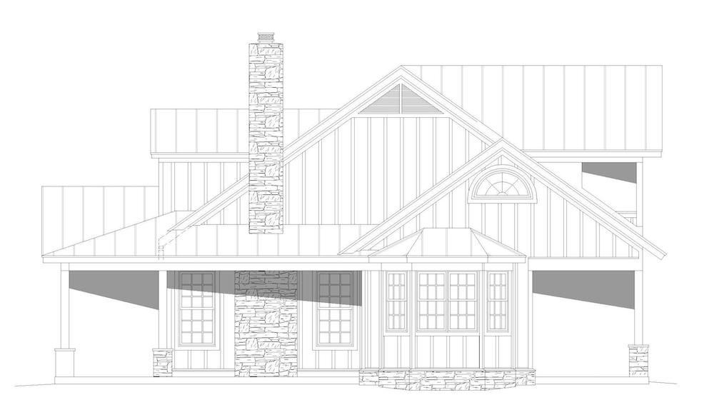 Home Plan Right Elevation of this 3-Bedroom,2250 Sq Ft Plan -196-1194