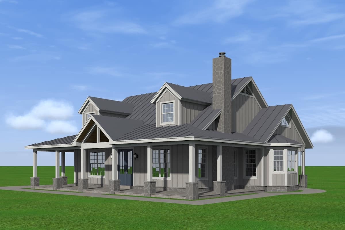 Side View of this 3-Bedroom, 2250 Sq Ft Plan - 196-1194