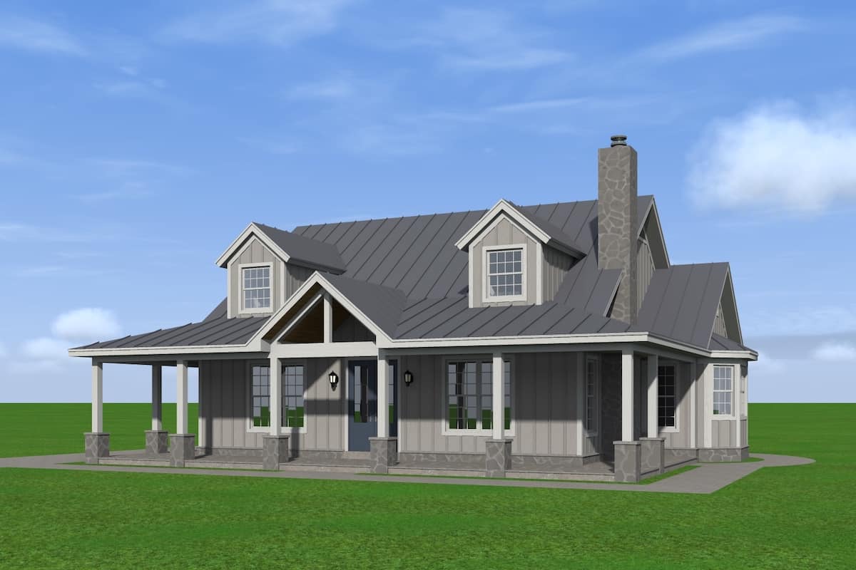 Front View of this 3-Bedroom, 2250 Sq Ft Plan - 196-1194