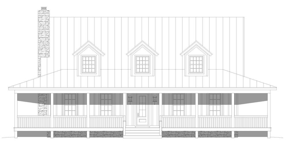 Home Plan Front Elevation of this 3-Bedroom,2662 Sq Ft Plan -196-1195