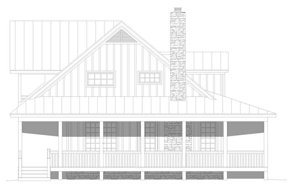 Home Plan Left Elevation of this 3-Bedroom,2662 Sq Ft Plan -196-1195