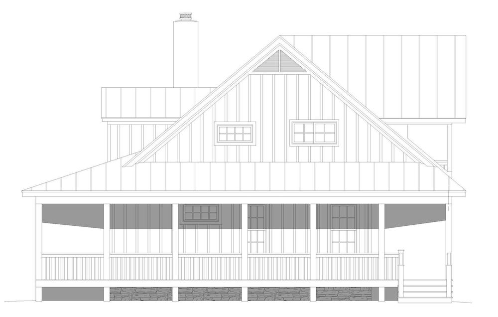 Home Plan Right Elevation of this 3-Bedroom,2662 Sq Ft Plan -196-1195