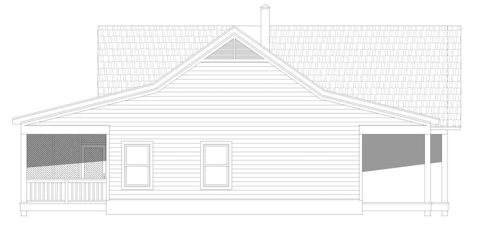 Home Plan Left Elevation of this 2-Bedroom,1500 Sq Ft Plan -196-1196