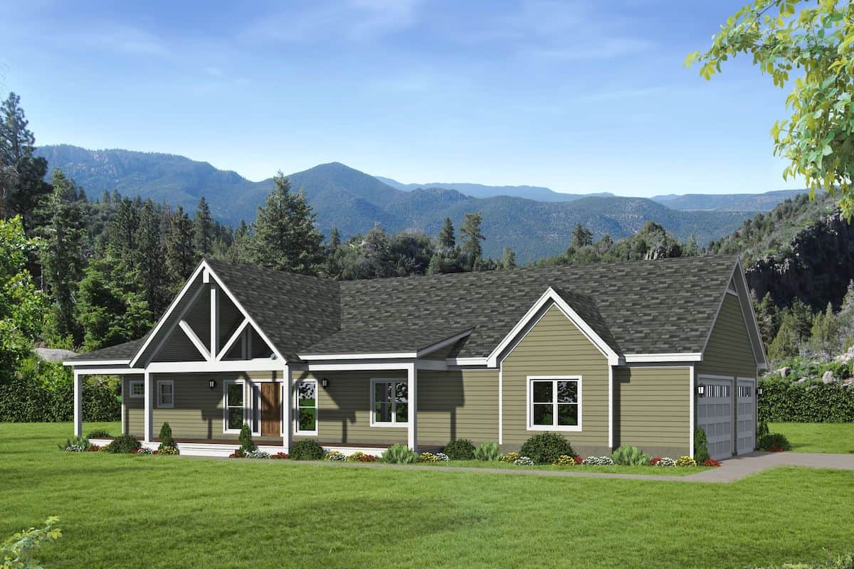 Ranch home (ThePlanCollection: Plan #196-1196)