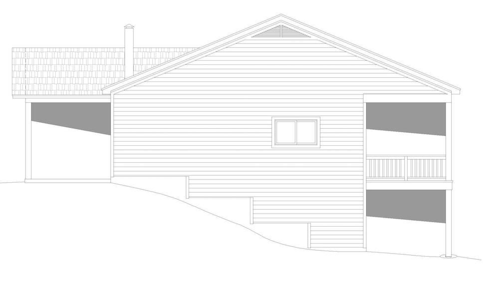 Home Plan Right Elevation of this 2-Bedroom,1500 Sq Ft Plan -196-1197