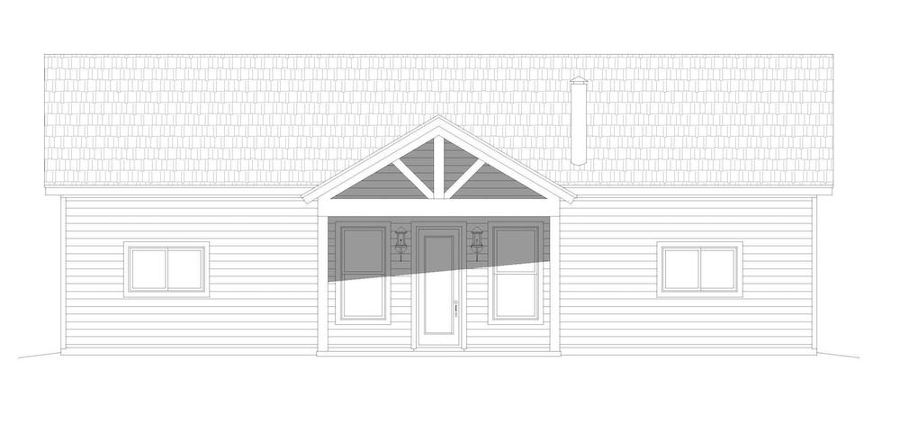 Home Plan Front Elevation of this 2-Bedroom,1500 Sq Ft Plan -196-1197