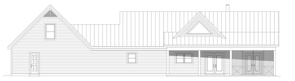 Home Plan Rear Elevation of this 2-Bedroom,1677 Sq Ft Plan -196-1200