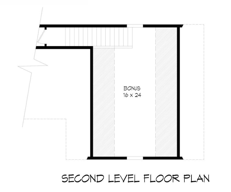 Floor Plan Bonus Room of Ranch Plan #196-1200