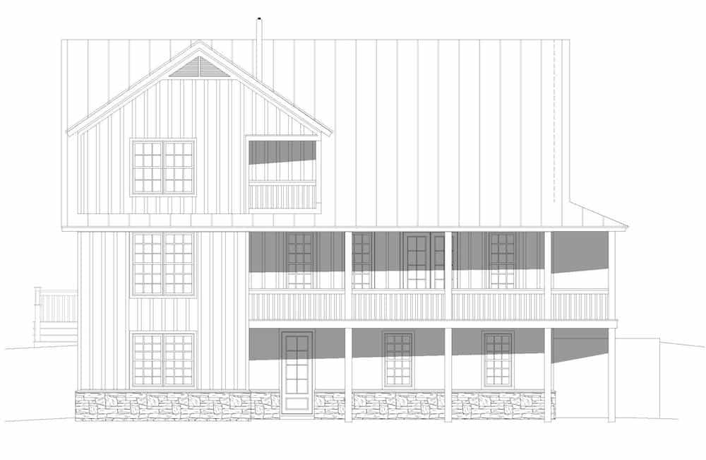 Home Plan Left Elevation of this 3-Bedroom,2438 Sq Ft Plan -196-1201