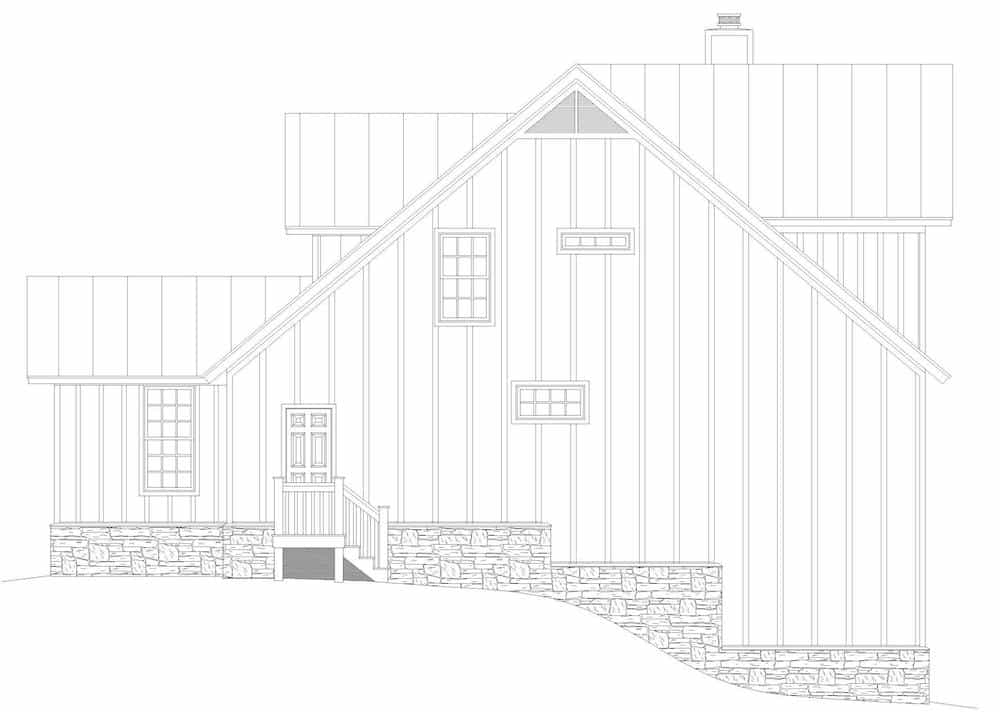 Home Plan Right Elevation of this 3-Bedroom,2438 Sq Ft Plan -196-1201