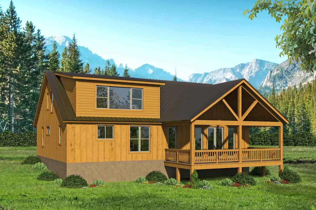Rear View of this 3-Bedroom, 2580 Sq Ft Plan - 196-1202