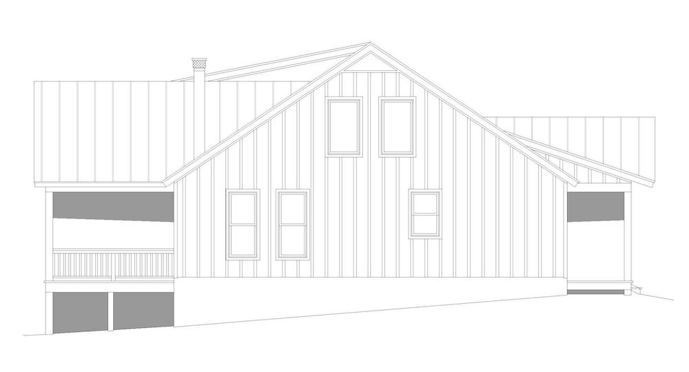 Home Plan Left Elevation of this 3-Bedroom,2580 Sq Ft Plan -196-1202