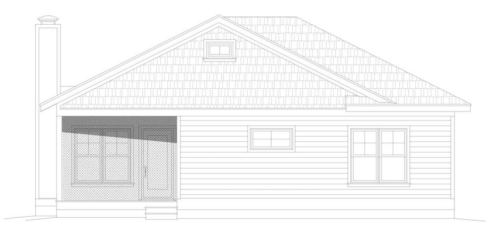 Home Plan Rear Elevation of this 3-Bedroom,2168 Sq Ft Plan -196-1203