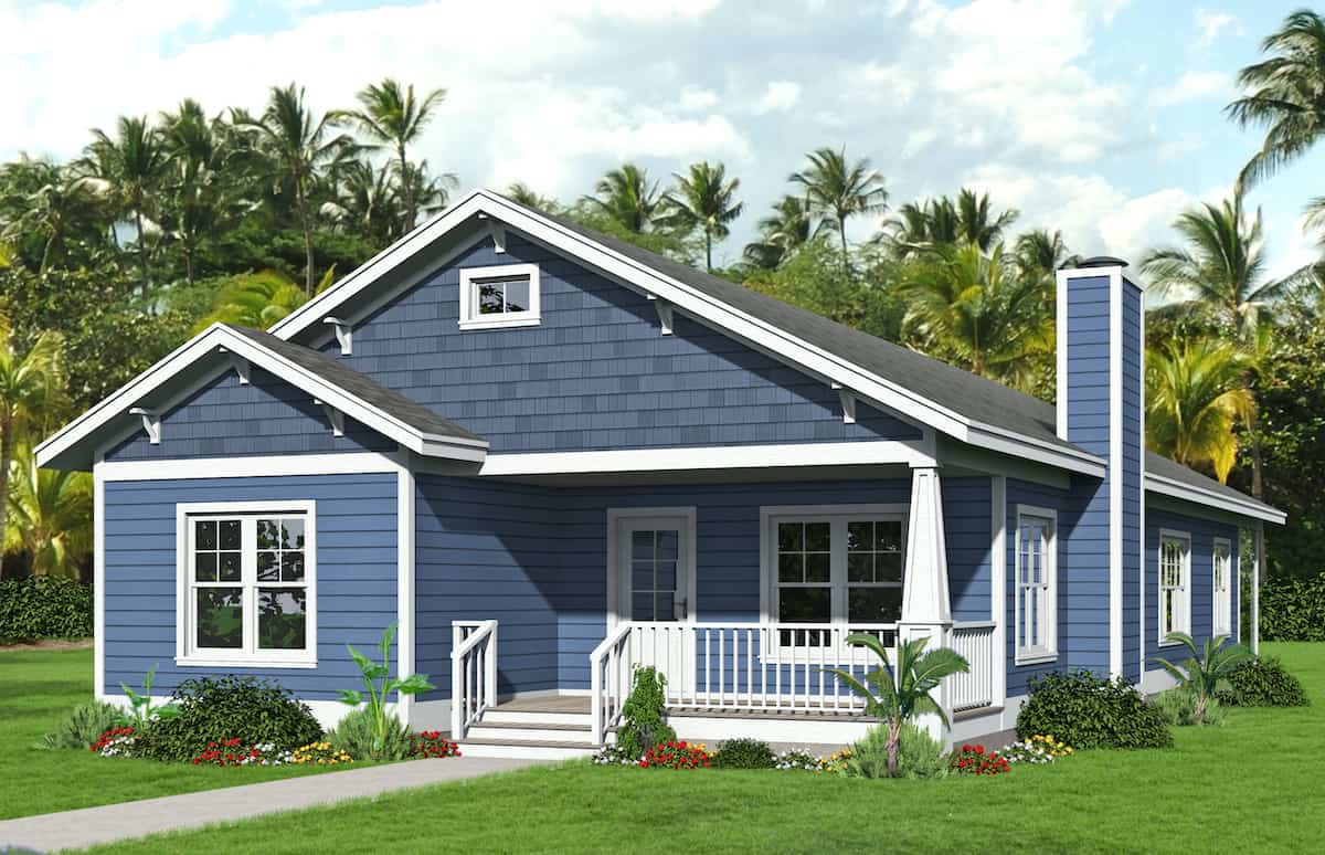 Contemporary Craftsman Home (ThePlanCollection: Plan #196-1203)