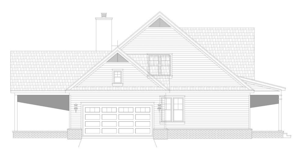 Home Plan Left Elevation of this 2-Bedroom,2400 Sq Ft Plan -196-1204