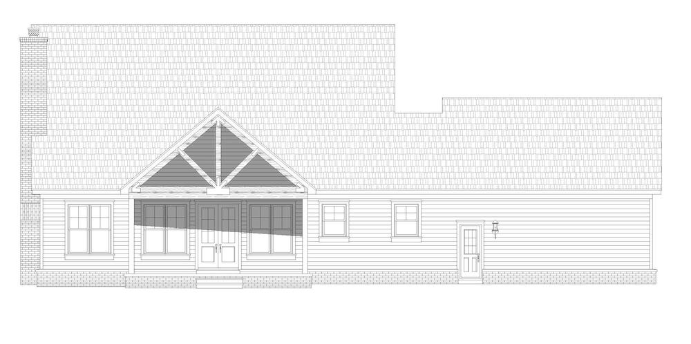 Home Plan Rear Elevation of this 2-Bedroom,2400 Sq Ft Plan -196-1204