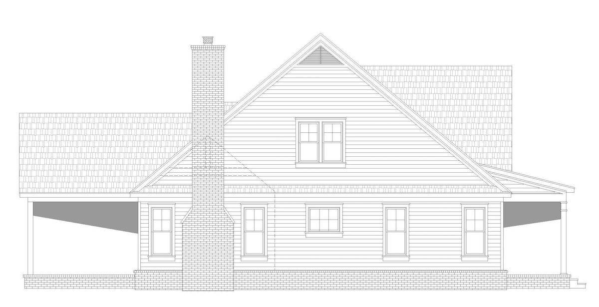 Home Plan Left Elevation of this 4-Bedroom,3455 Sq Ft Plan -196-1205