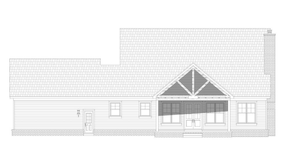 Home Plan Rear Elevation of this 4-Bedroom,3455 Sq Ft Plan -196-1205