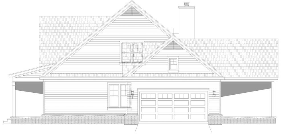 Home Plan Right Elevation of this 4-Bedroom,3455 Sq Ft Plan -196-1205