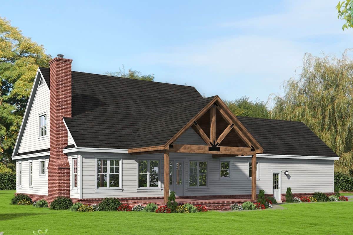 Rear View of this 4-Bedroom, 3455 Sq Ft Plan - 196-1205