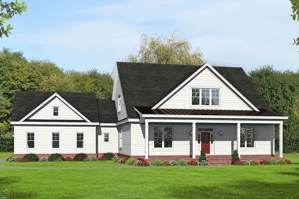 Colonial home (ThePlanCollection: Plan #196-1205)