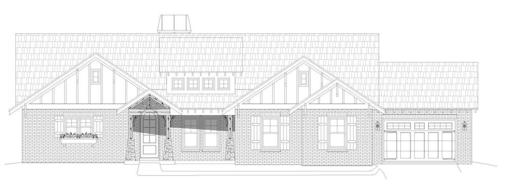 Home Plan Front Elevation of this 3-Bedroom,2491 Sq Ft Plan -196-1206