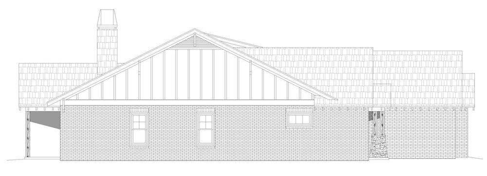Home Plan Left Elevation of this 3-Bedroom,2491 Sq Ft Plan -196-1206