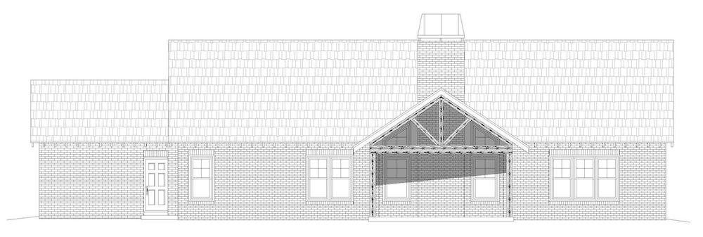 Home Plan Rear Elevation of this 3-Bedroom,2491 Sq Ft Plan -196-1206