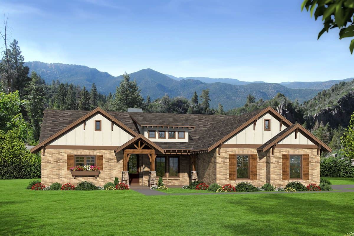 Ranch home (ThePlanCollection: Plan #196-1206)