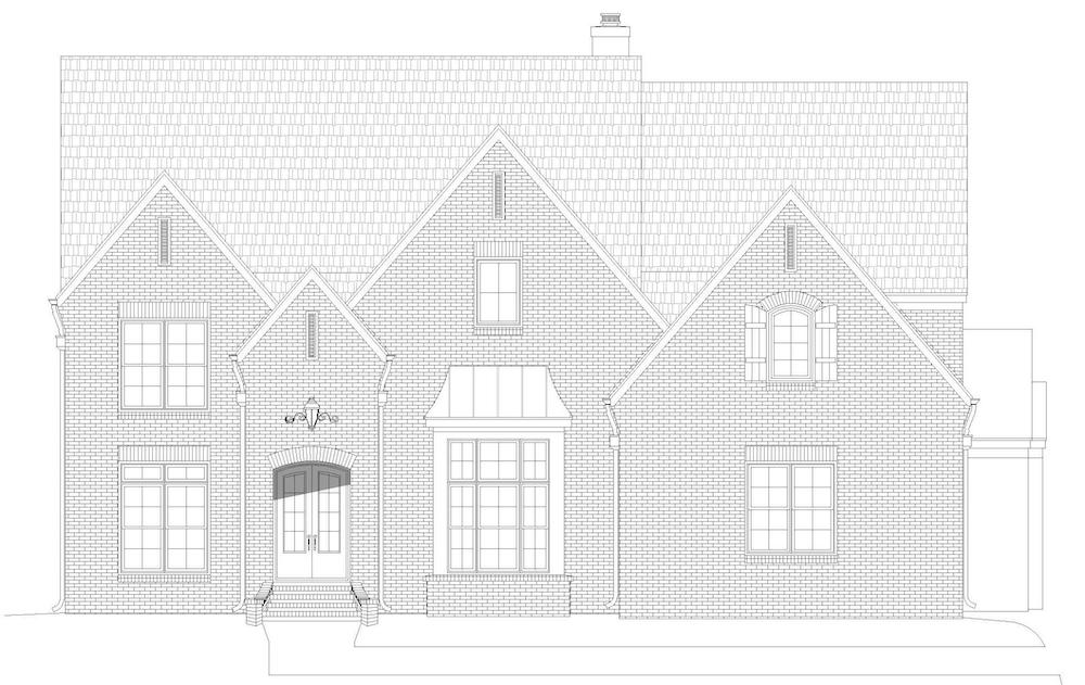 Home Plan Front Elevation of this 5-Bedroom,4726 Sq Ft Plan -196-1207