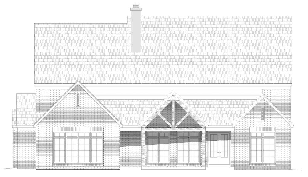 Home Plan Rear Elevation of this 5-Bedroom,4726 Sq Ft Plan -196-1207
