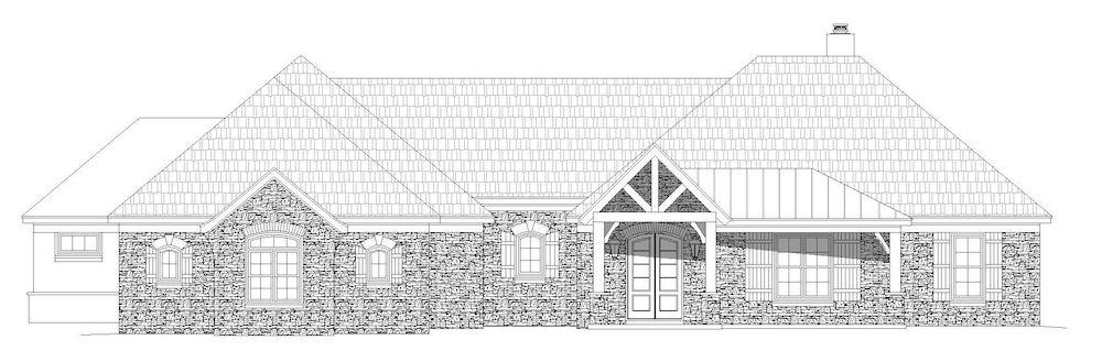 Home Plan Front Elevation of this 3-Bedroom,2894 Sq Ft Plan -196-1209