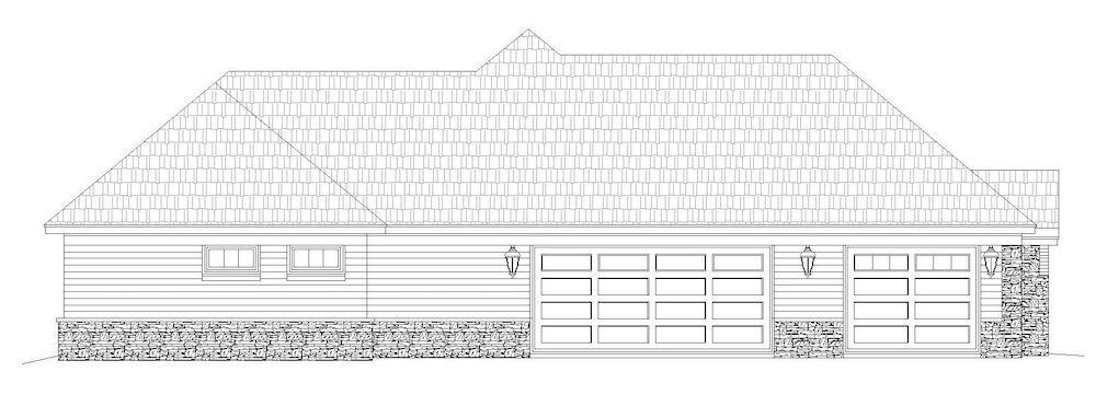 Home Plan Left Elevation of this 3-Bedroom,2894 Sq Ft Plan -196-1209