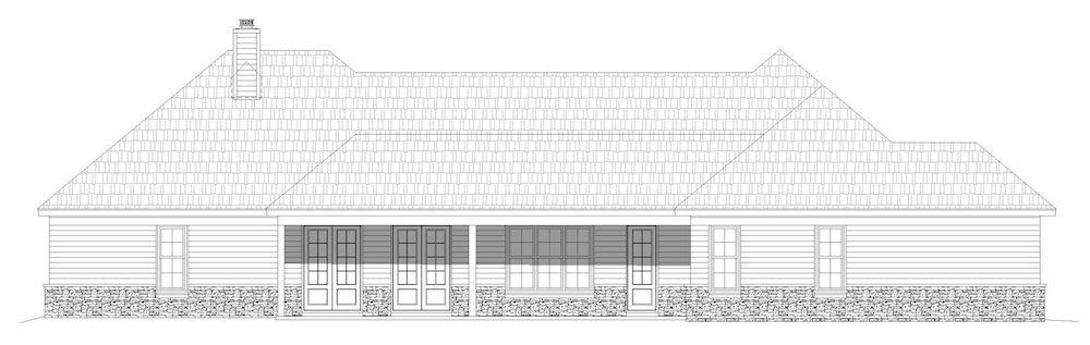 Home Plan Rear Elevation of this 3-Bedroom,2894 Sq Ft Plan -196-1209
