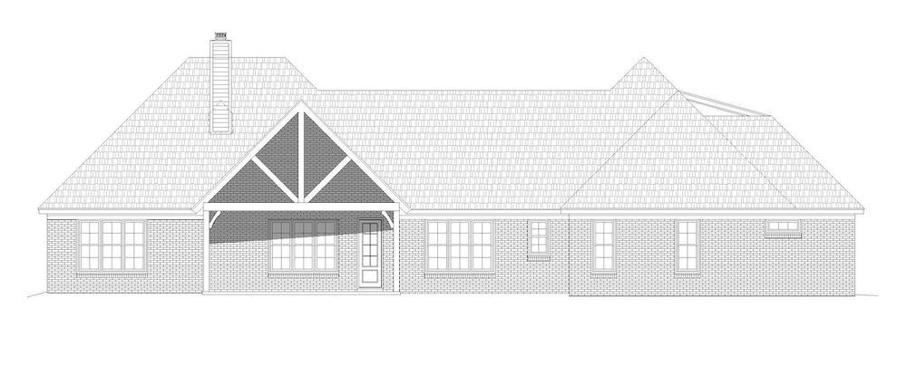 Home Plan Rear Elevation of this 3-Bedroom,3642 Sq Ft Plan -196-1210