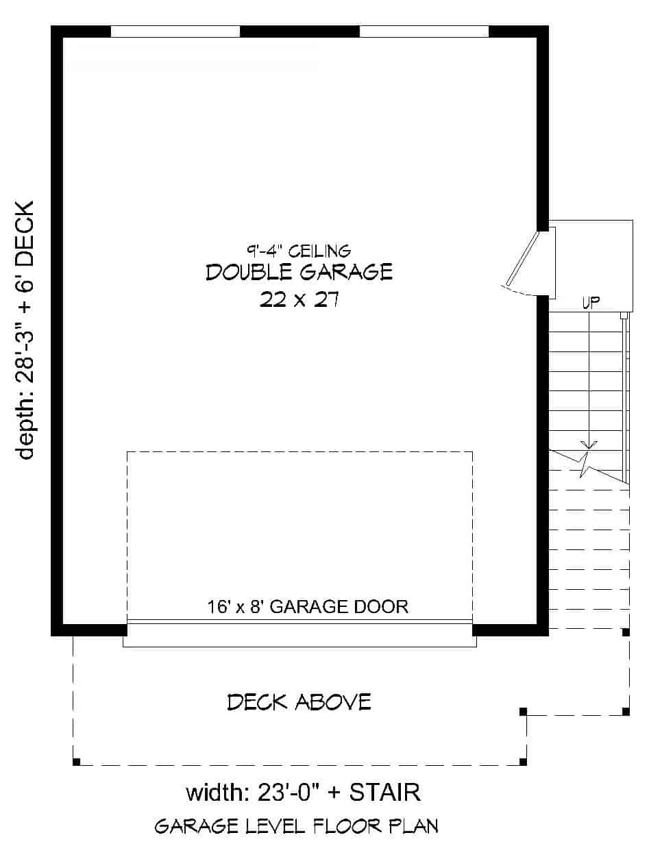 Floor Plan Garage of Contemporary Plan #196-1211