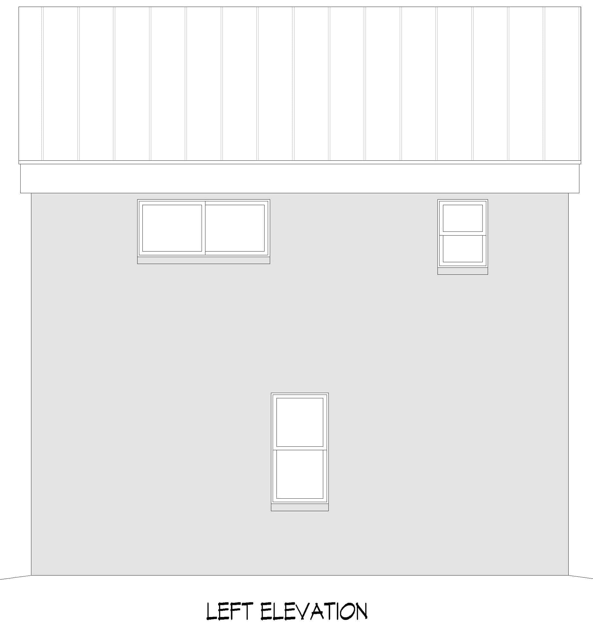 Home Plan Left Elevation of this 1-Bedroom,804 Sq Ft Plan -196-1212