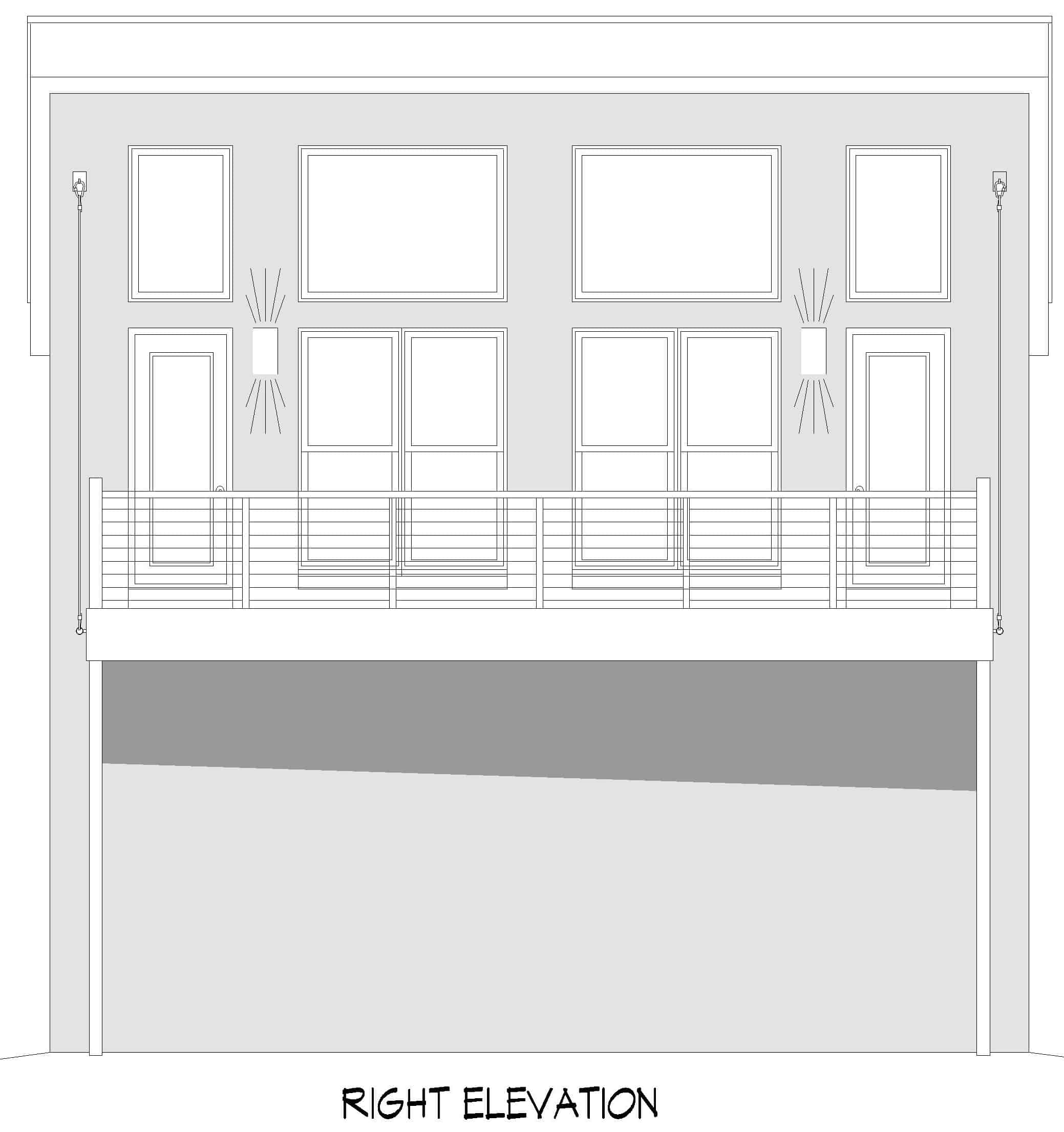 Home Plan Right Elevation of this 1-Bedroom,804 Sq Ft Plan -196-1212