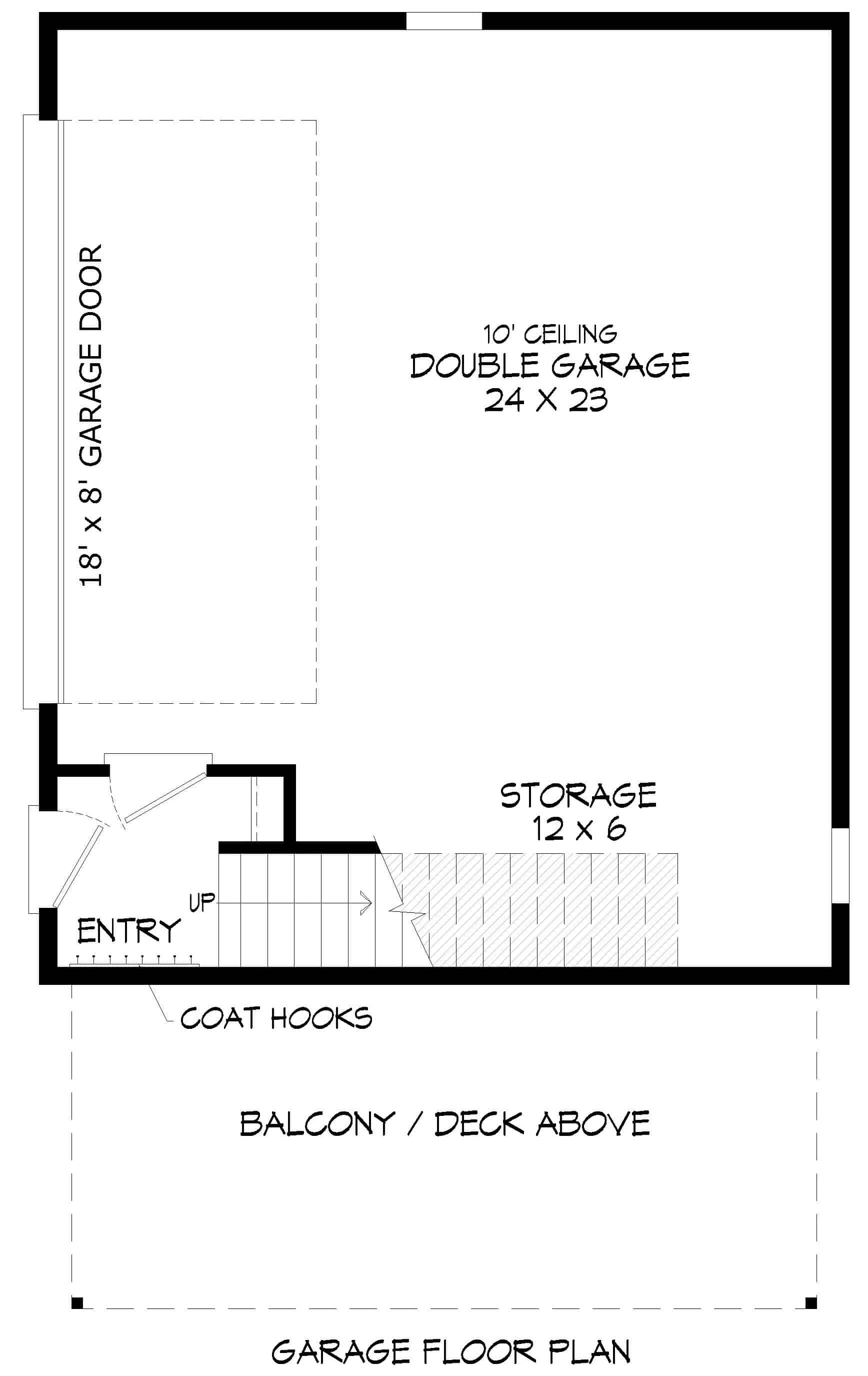 Floor Plan Garage of Contemporary Plan #196-1212