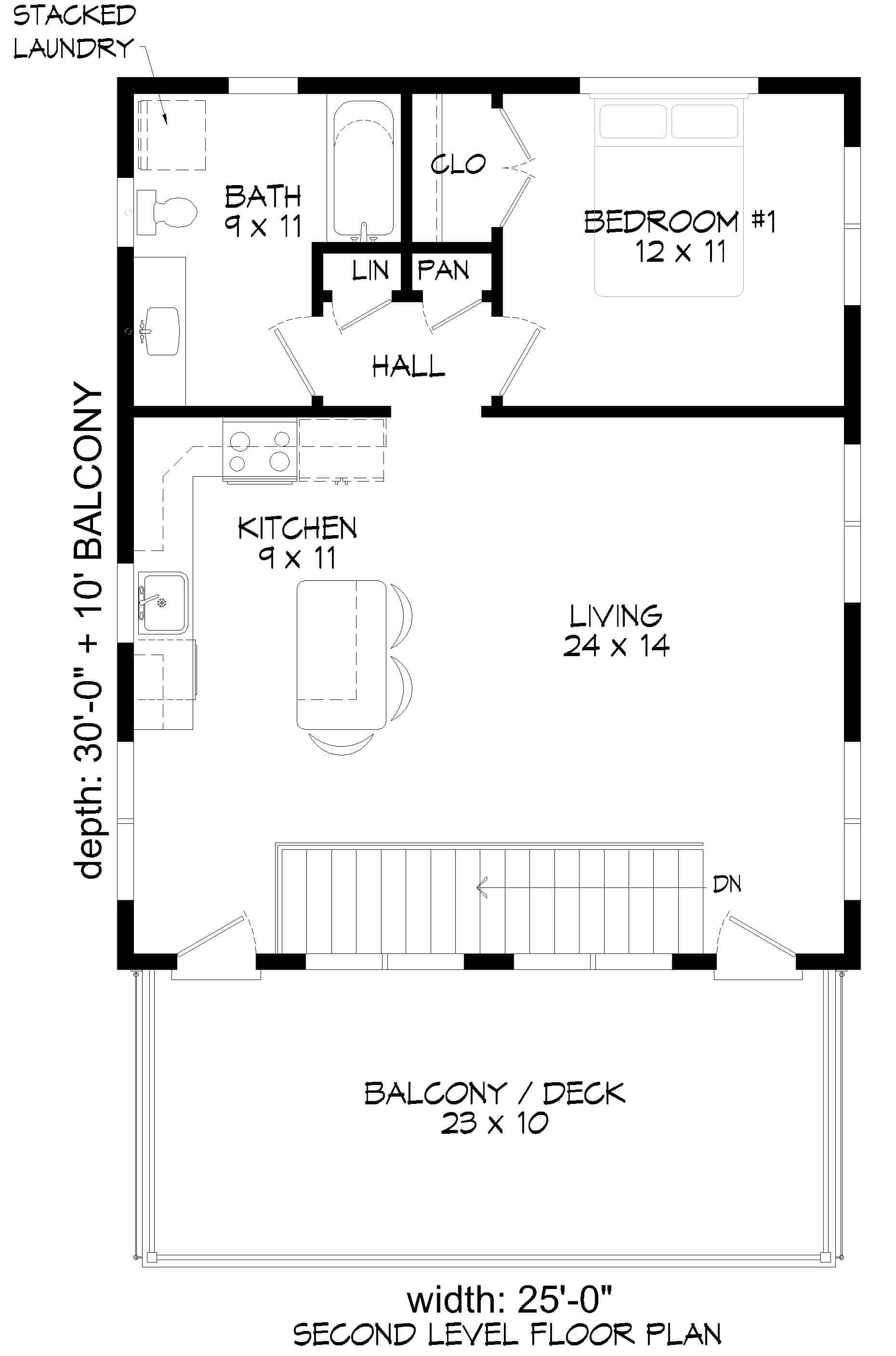 Floor Plan Upper Level of Contemporary Plan #196-1212