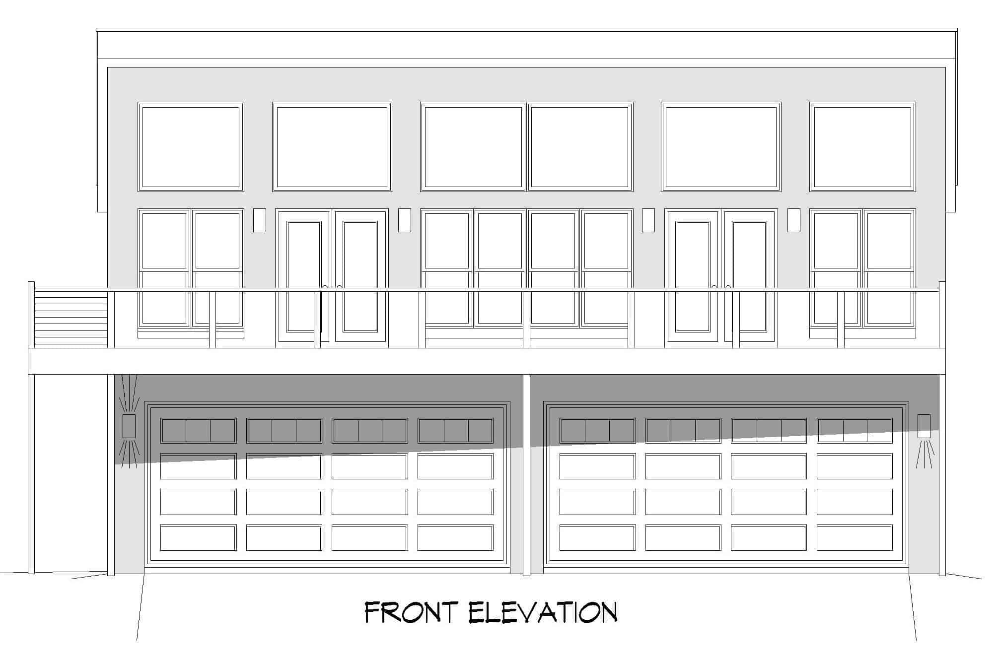 Home Plan Front Elevation of this 2-Bedroom,1402 Sq Ft Plan -196-1213
