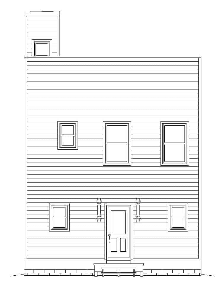 Home Plan Rear Elevation of this 2-Bedroom,1465 Sq Ft Plan -196-1215