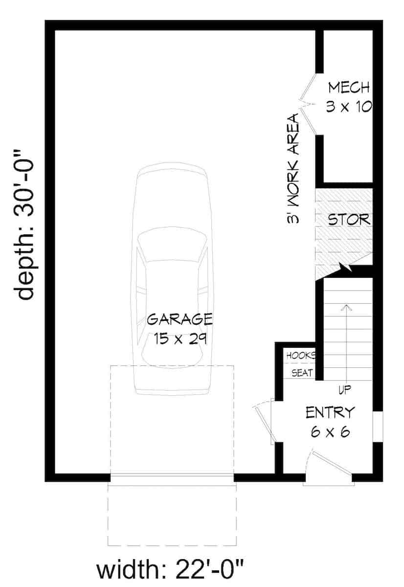 Basement of Modern Plan #196-1215
